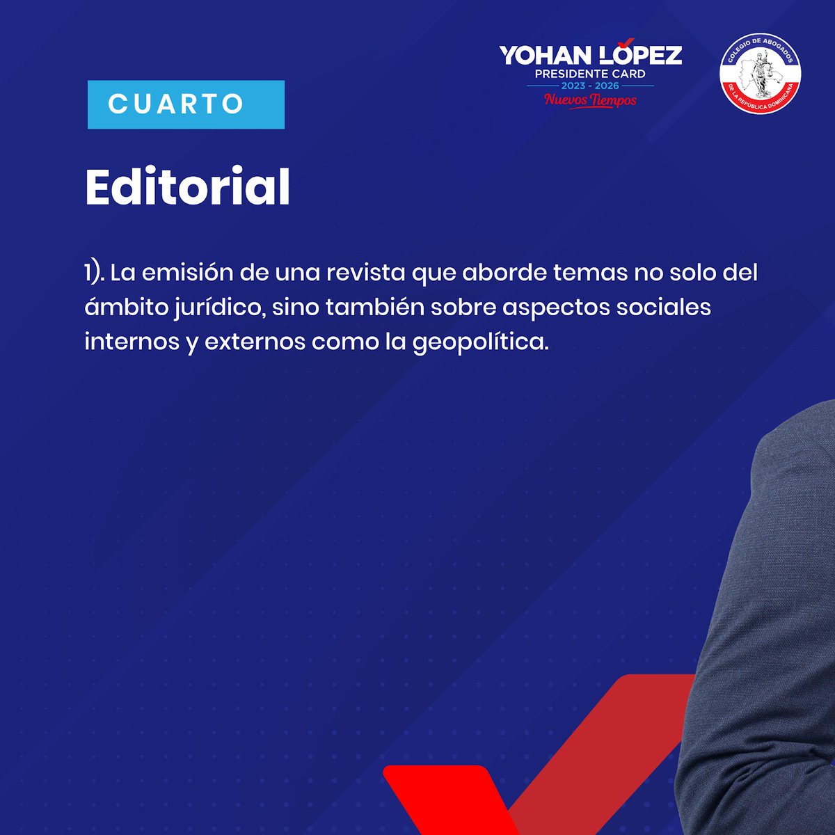 yohanlo's tweet photo. La integración social y; la divulgación de los temas que verdaderamente son de interés nacional partiendo de factores internos y externos.

#NuevosTiempos
#YohanLopez
#PresidenteCARD
#Abogados
#AvancemosJuntos https://t.co/LZO5VC6TO7