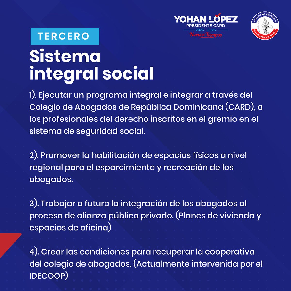 yohanlo's tweet photo. La integración social y; la divulgación de los temas que verdaderamente son de interés nacional partiendo de factores internos y externos.

#NuevosTiempos
#YohanLopez
#PresidenteCARD
#Abogados
#AvancemosJuntos https://t.co/LZO5VC6TO7
