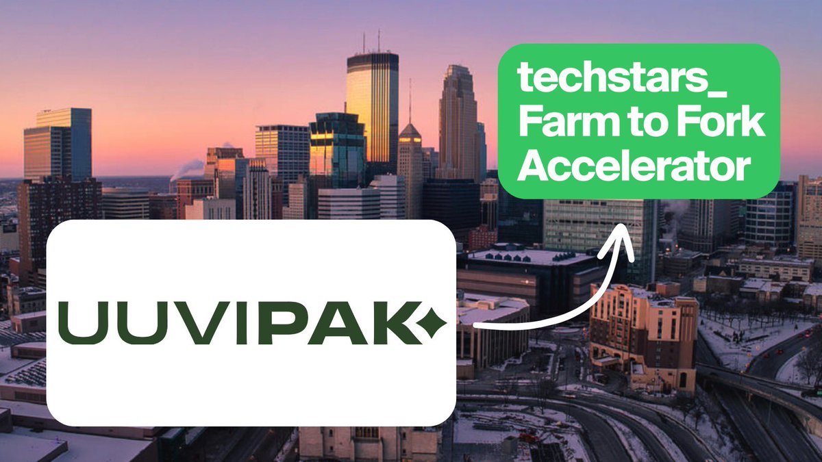 Welcome <a href="/uuvipak/">Uuvipak</a> to the 2023 Farm to Fork Accelerator by <a href="/Techstars/">Techstars</a>! 🥤

Uuvipak is a cutting-edge, patent-pending solution for single-use packaging made entirely from upcycled food waste. 

uuvipak.com