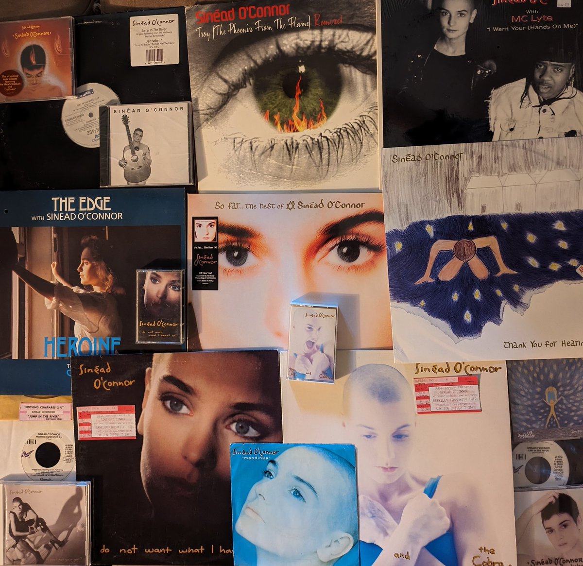 ArdeeCarrickLPs's tweet photo. Too sad yesterday to post anything about the great #SineadOConnor Heard & saw her live for the first time June 3rd. #1990 at the #BerkeleyCommunity Theatre and she was simply perfection as a singer that night. Forever she will be my favourite female singer. Rest In Peace Sinรฉad. https://t.co/HxinVLMXXn