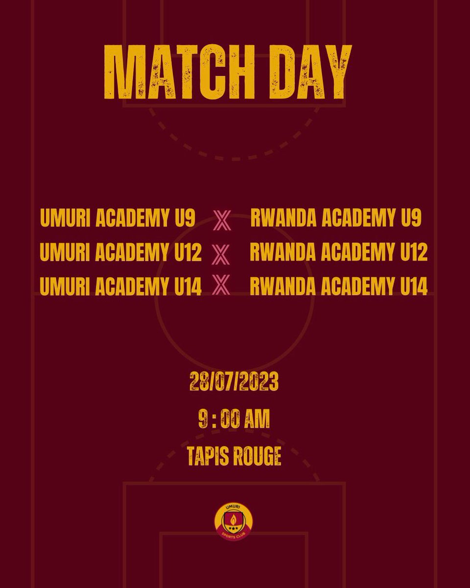 UmuriFoundation's tweet photo. It's match day! Tomorrow Our U9 U12 U14 age Categories will play against Rwanda Academy #TapisVert Nyamirambo.
Preparing better players and Better persons✊🏾 https://t.co/2XiKnfnlF2 https://t.co/38EGqJNzXy