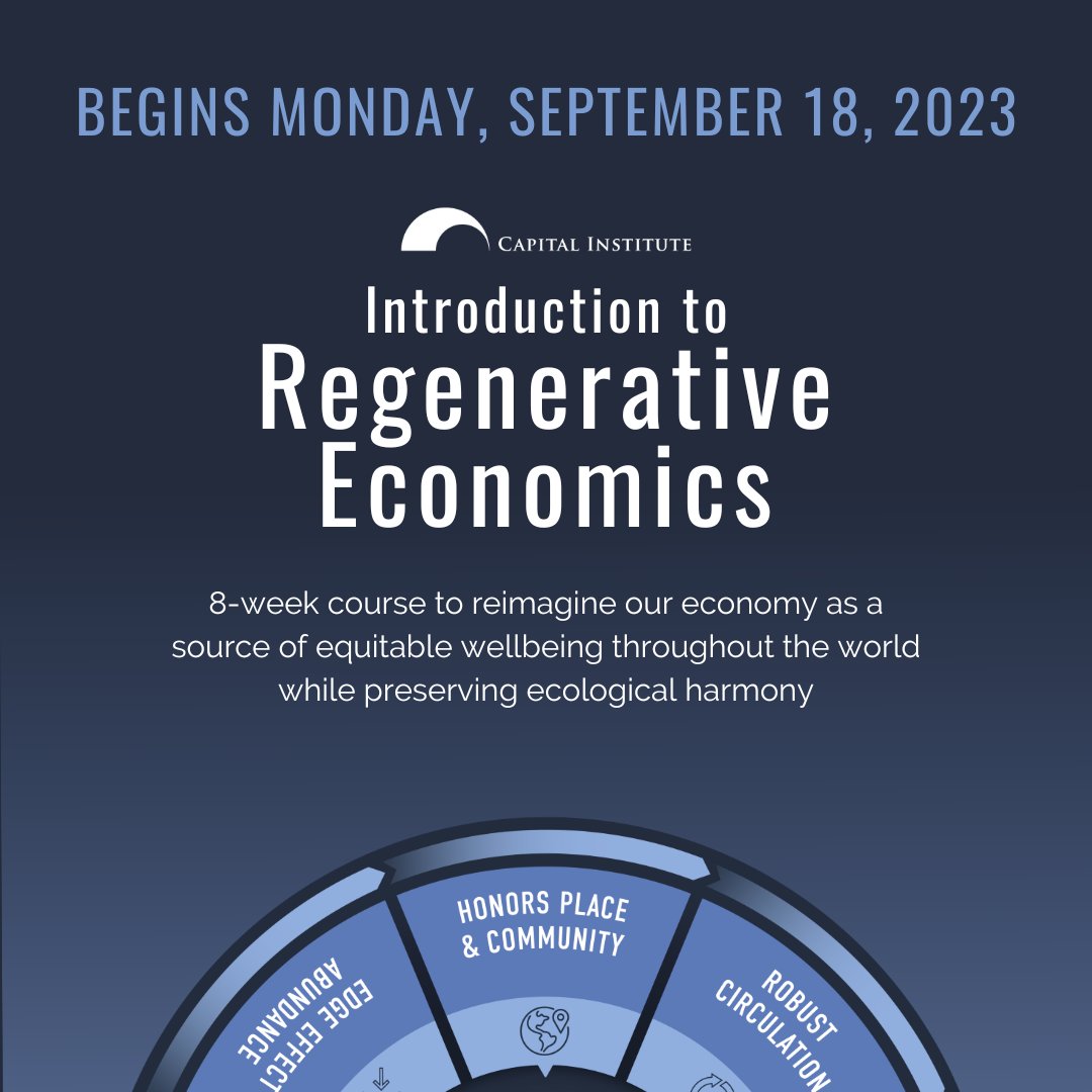 LIFTEconomy's tweet photo. Enrollment is open for the fourth edition of @capInstitute’s internationally acclaimed #flagship online course, Introduction to Regenerative Economics, Hosted by #JohnFullerton, beginning on Monday, September 18th, 2023. ENROLL NOW → https://t.co/pPYgoyqwai https://t.co/gUFwWLtxaZ