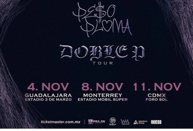 Peso Pluma en México aquí las fechas #pesopluma