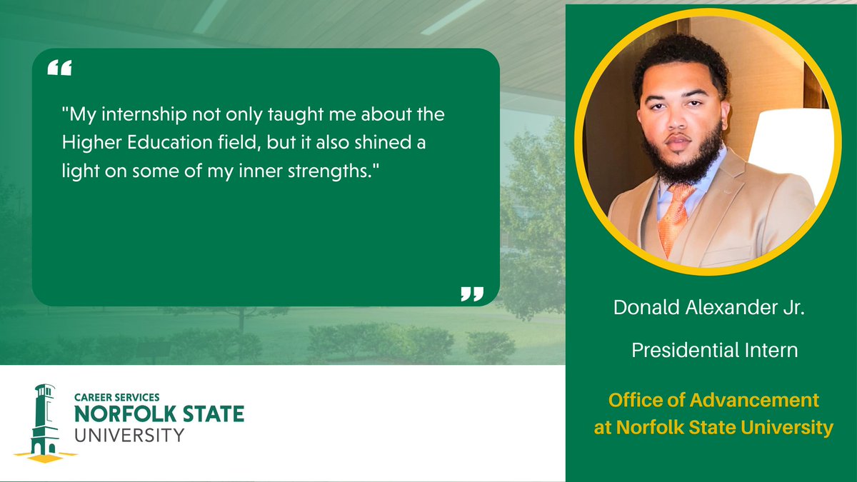 Norfolkstate's tweet photo. NSU Celebrates Virginia Intern Day (VID) by featuring some of our amazing interns.
#VirginiaInternDay, #VID, #VirginiaInterns, #NationalInternDay
#NID, #VTOP, #NSUCareers
@VirginiaTOPorg
@GovernorVA
@SCHEVnews
@VAChamber
@GrowthforVA
@GOVirginia
@VACEoutreach
@NSU https://t.co/XOSW3sZYTP