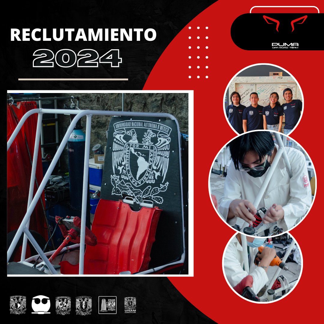 pumaoffroad's tweet photo. ¿Te gustaría formar parte de Baja SAE UNAM? 📷📷
¡Esta es tu oportunidad! No te quedes con las ganas de formar parte de este gran equipo que participa en competencias nacionales e internacionales.
Postúlate aqui! -> https://t.co/aIwAV6XpYg https://t.co/XSQI1cgOnd