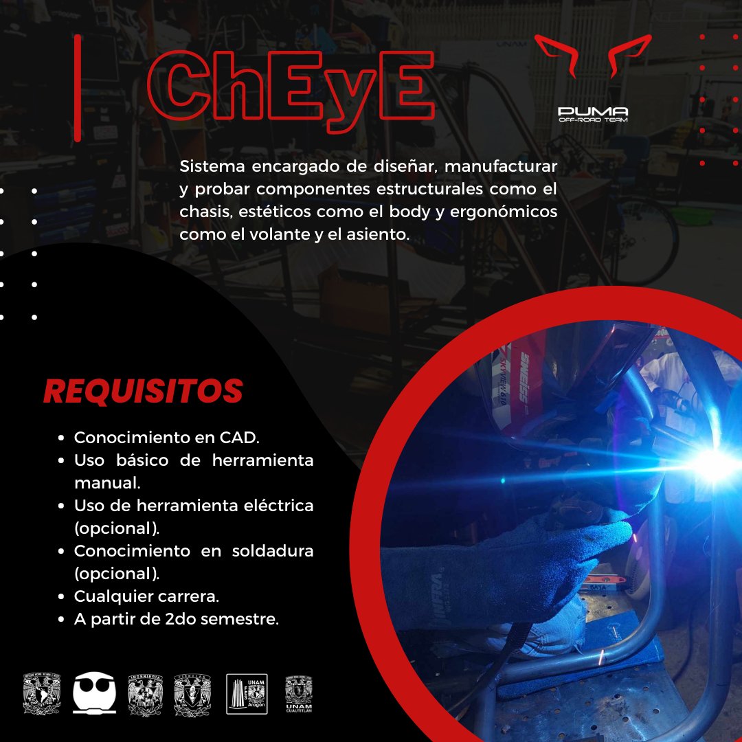 pumaoffroad's tweet photo. ¿Te gustaría formar parte de Baja SAE UNAM? 📷📷
¡Esta es tu oportunidad! No te quedes con las ganas de formar parte de este gran equipo que participa en competencias nacionales e internacionales.
Postúlate aqui! -> https://t.co/aIwAV6XpYg https://t.co/XSQI1cgOnd