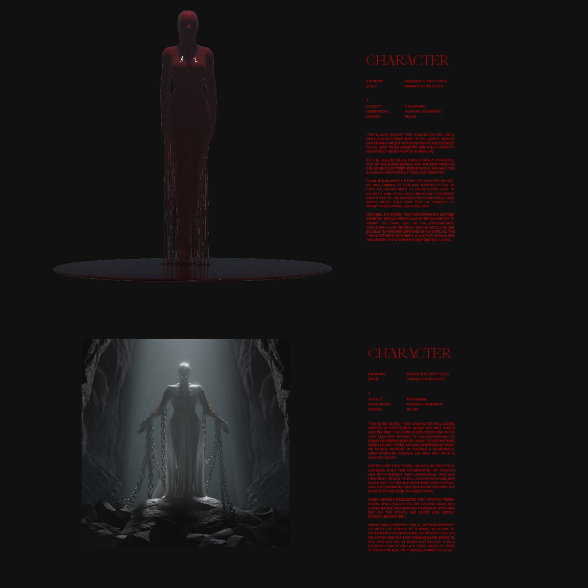 RK666SX6's tweet photo. From Persephone's Letter
Nightmare Project

Concept art designs inspiration from poetry "Life Lessons From Myths And Monsters" https://t.co/Yc2H7FsxTw
