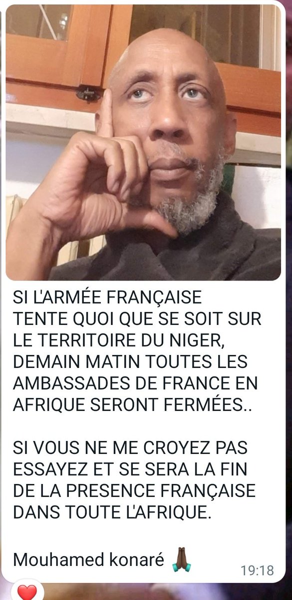 herve_patrick's tweet photo. Message du grand frère #Konare à l'état colonial de @EmmanuelMacron @francediplo @Armees_Gouv @armeedeterre @Armee_de_lair 
@RFI @LCI @CNEWS @JTAtv5monde https://t.co/xo7HOO1v0G