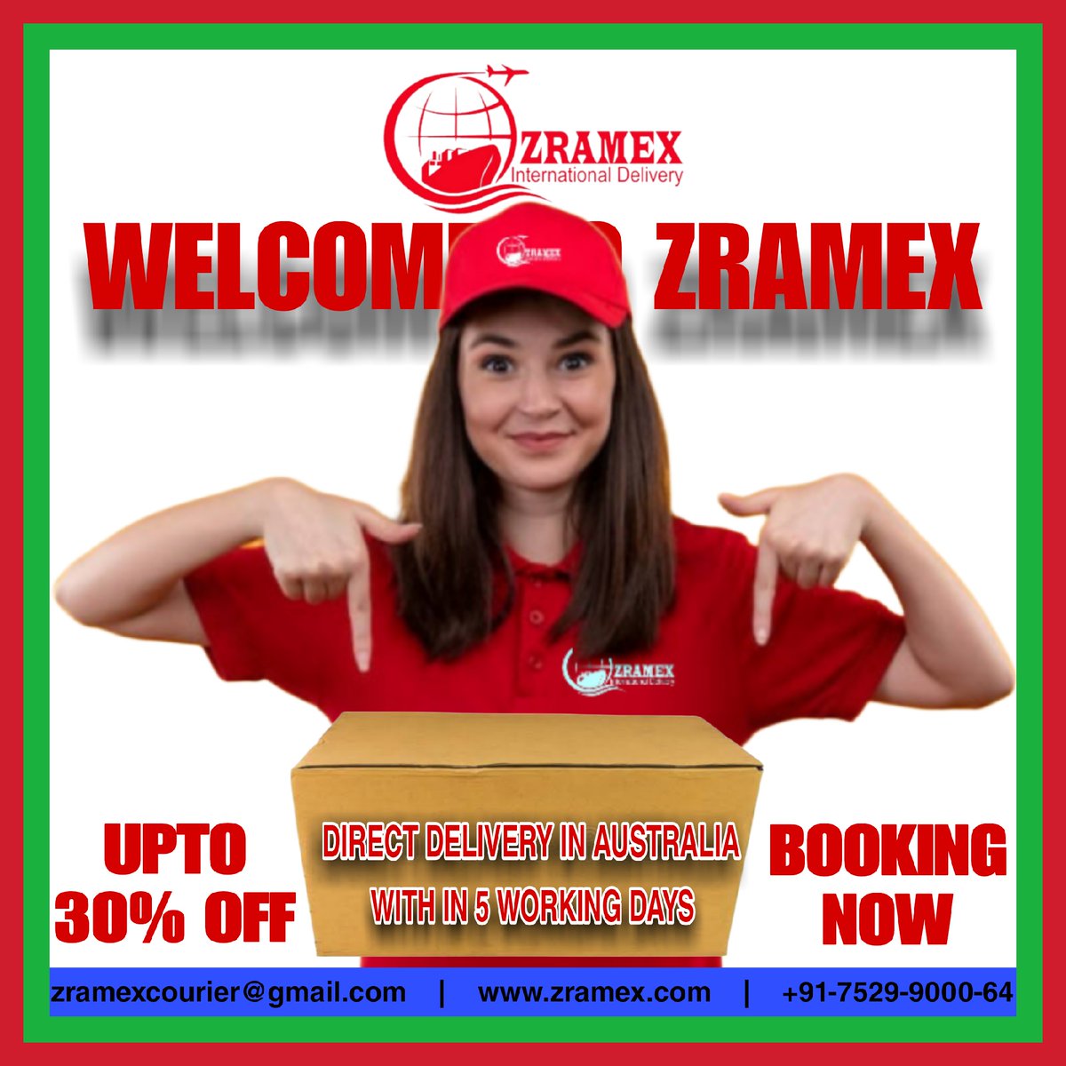 International Worldwide Shipping From New Delhi To All Coutries
Heavy Discount For USA, CANADA, UK, AUATRALIA, UAE, GERMANY, SINGAPORE, NEWZEALAND, ITALY..

KINDLY BOOK YOUR SHIPMENT

THANKS
ZRAMEX