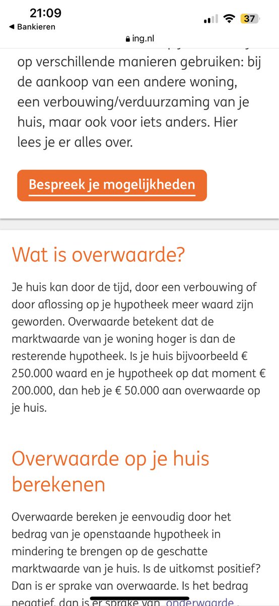 Je huis wordt toch niet meer waard omdat je aflost <a href="/ingnl/">ING Nederland</a> ? Het eigendom bank versus persoon wijzigt.