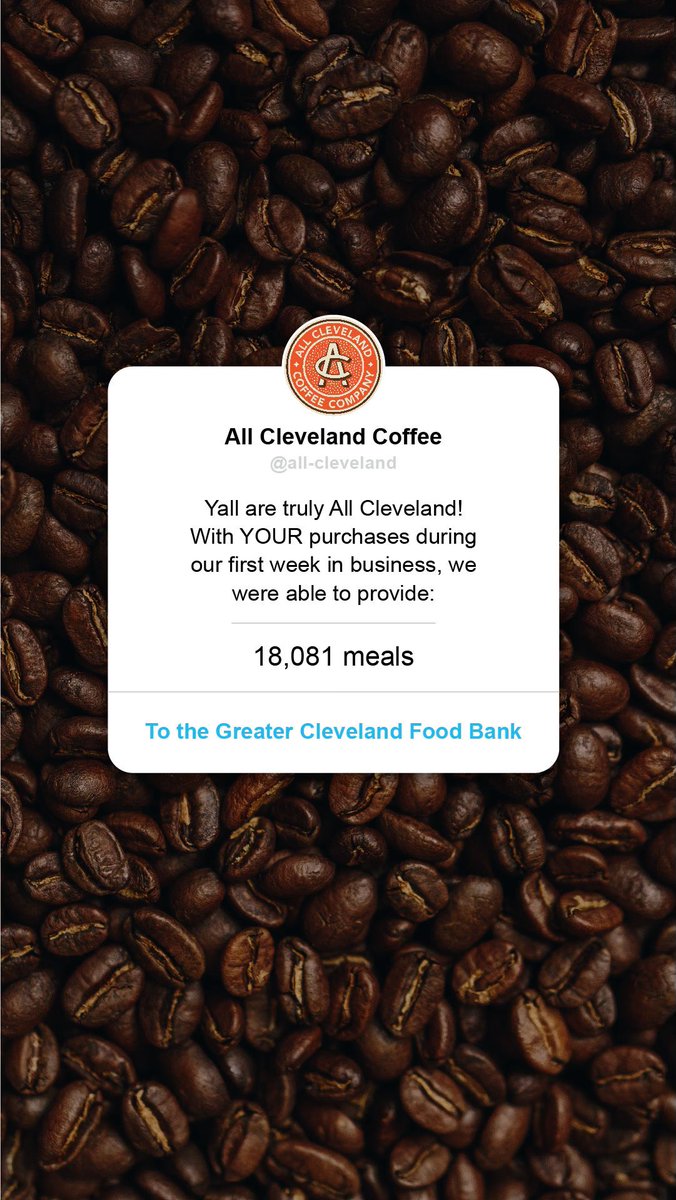 Thank you all for supporting All Cleveland’s mission to feed our community. 

We are thrilled with the success of our first week! <a href="/joethomas73/">Joe Thomas</a> <a href="/stipemiocic/">Stipe Miocic</a>