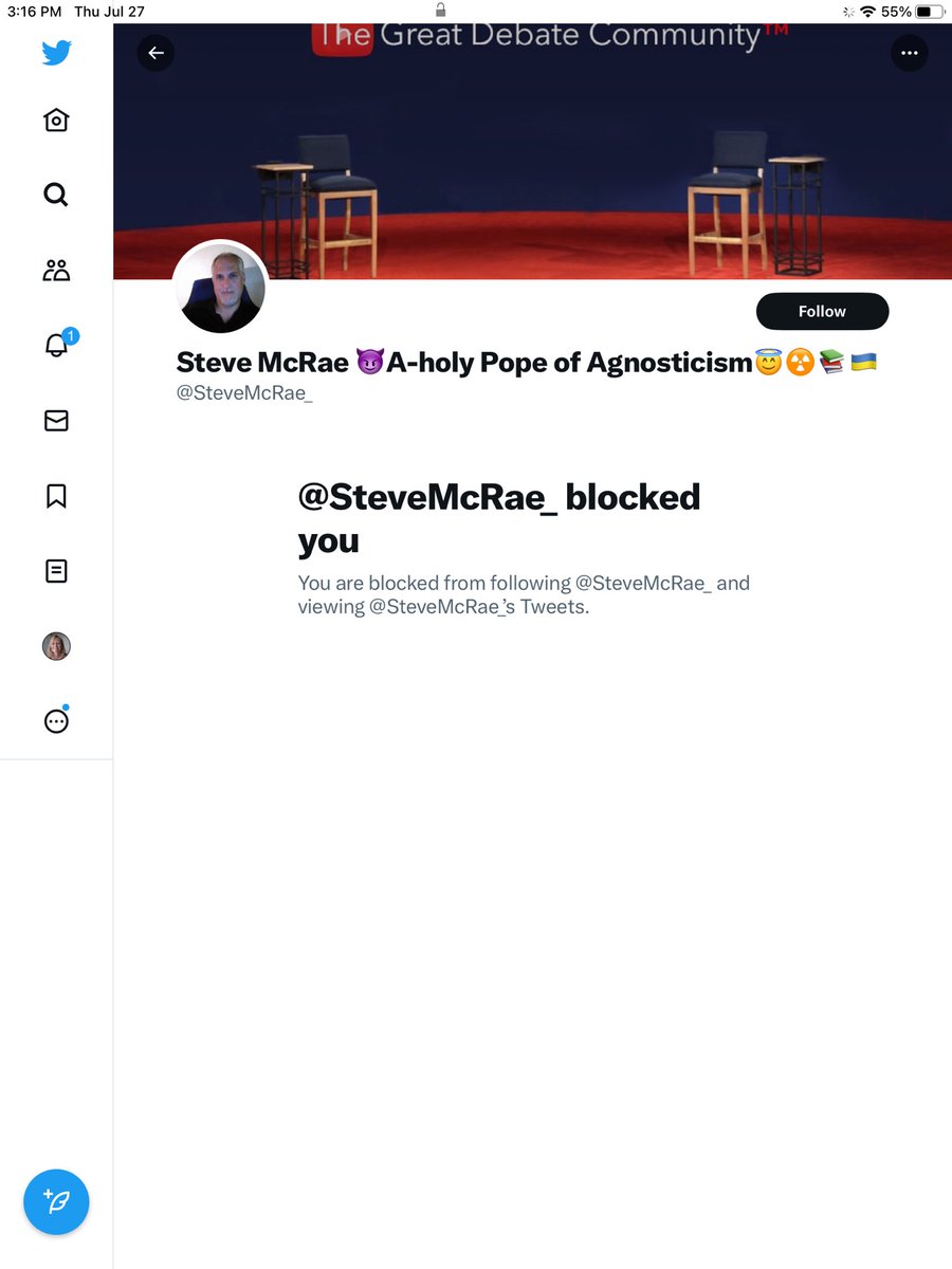 When you ask Questions and point out Patterns then this Man Runs and Hides!
Strong Women that don’t Fall in Line must scare you!
Your a Joke!
<a href="/SteveMcRae_/">Steve McRae 😈A-Holy Pope of Agnosticism😇🇺🇸</a>