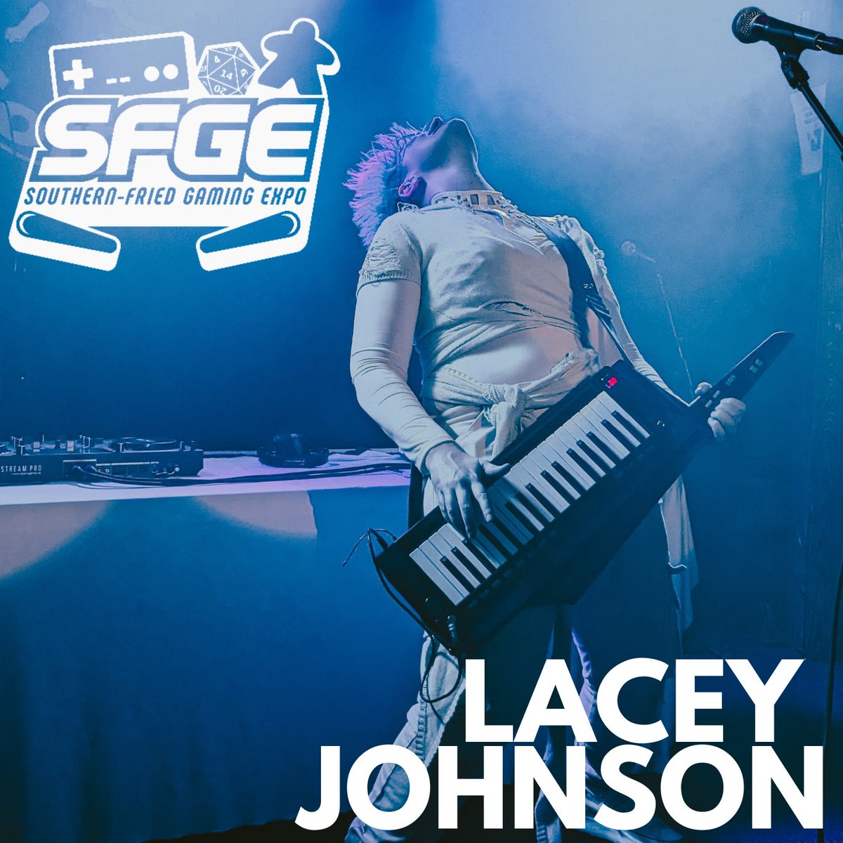 Atlanta! If you’re attending @SFGamingExpo this weekend come on by the MainStage from 3-5 PM and rock out to some epic synth music! See you there! #sfge