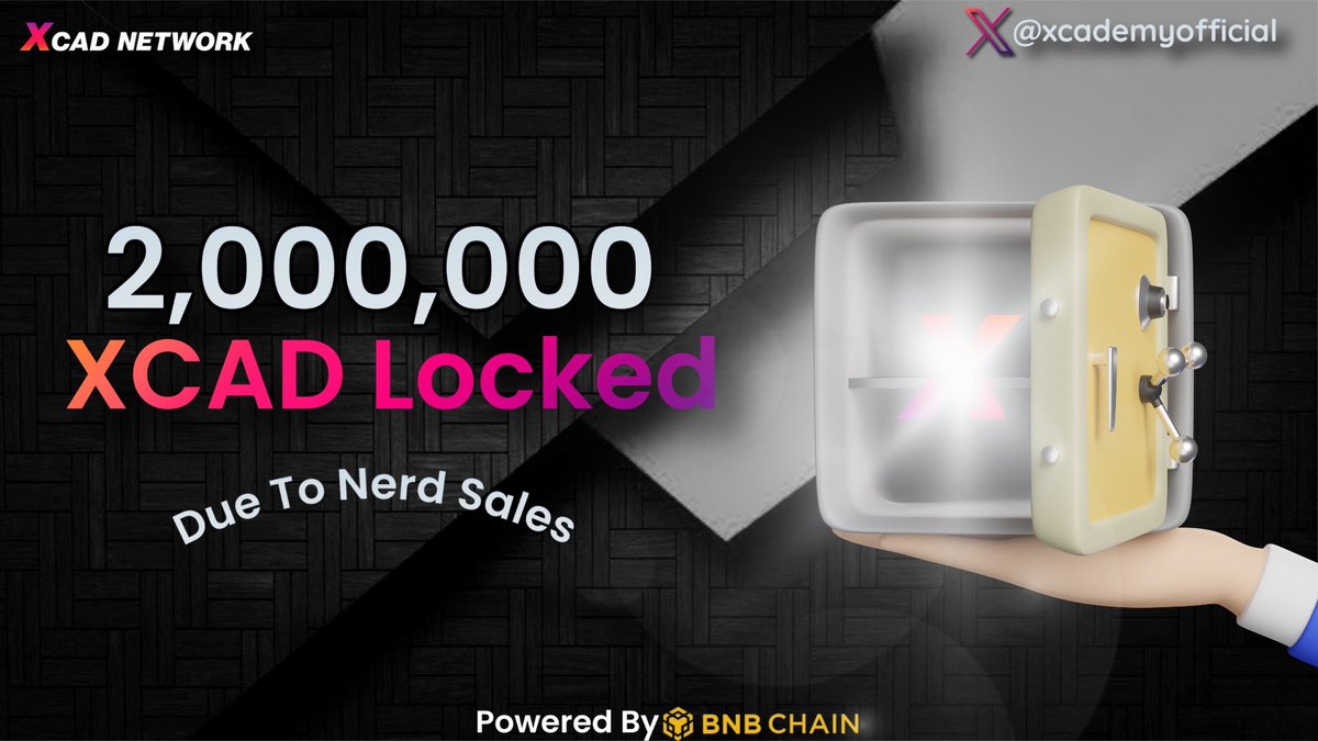 $XCAD 

Milestone hit! 2,000,000 XCAD has been locked🔒 due to nerd sales. Community has been extremely strong and we appreciate this! Together theres no stopping us! 

231k+ USD already burned today alone were doing great guys and it will only get better. 📈

Link: