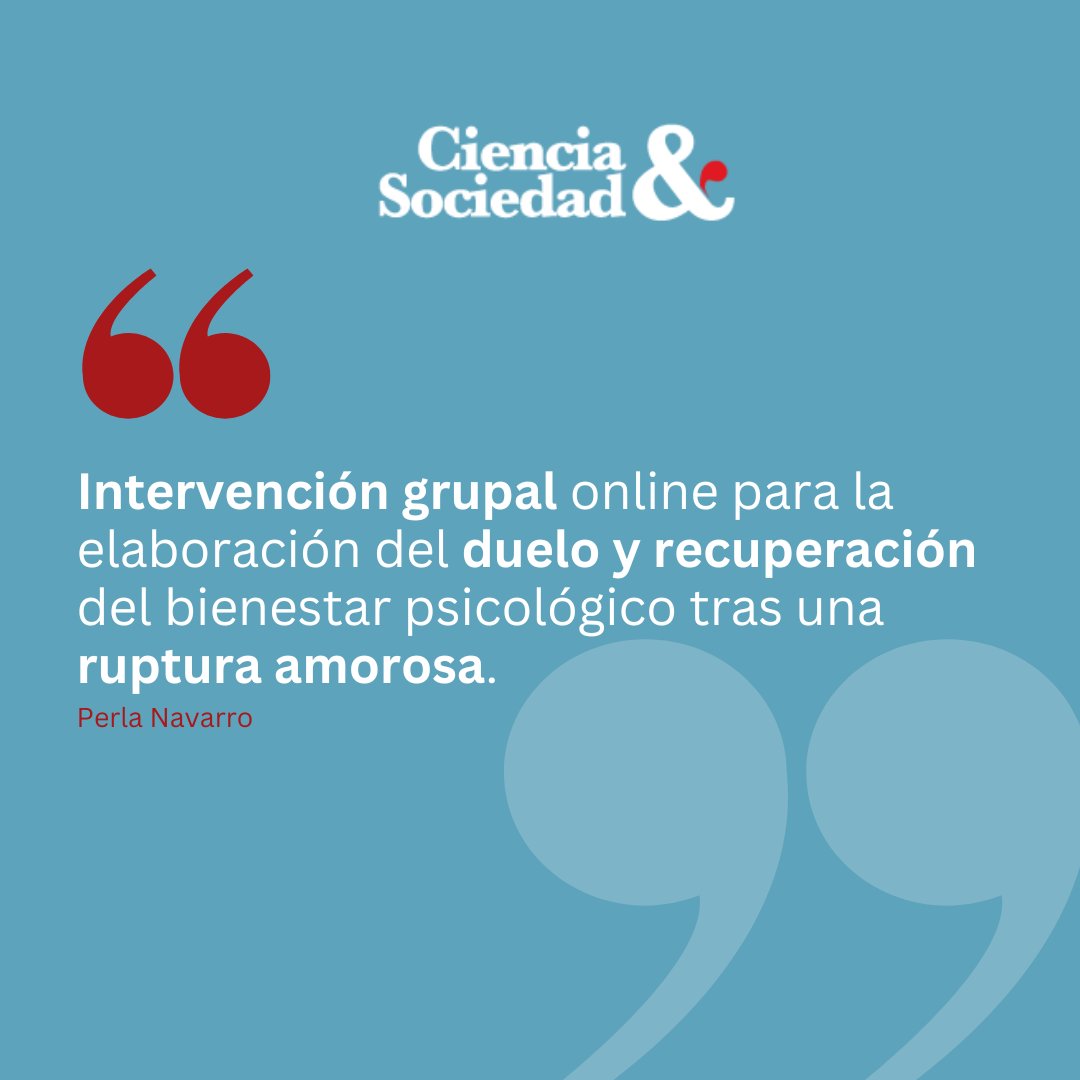 Este estudio buscó verificar si aumentaban los niveles de bienestar psicológico en personas que han vivido una ruptura amorosa, luego de participar de una intervención grupal de modalidad online.

revistas.intec.edu.do/index.php/ciso…

#divorcio #psicología #grupobienestar