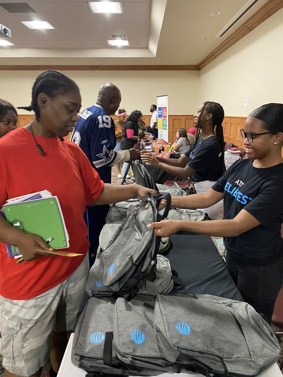 Great day distributing backpacks at the Salvation Army Kroc Center in Atlanta! Proud to celebrate back to school by providing local students with the resources and supplies they need to start the school year off right! #ATTImpact