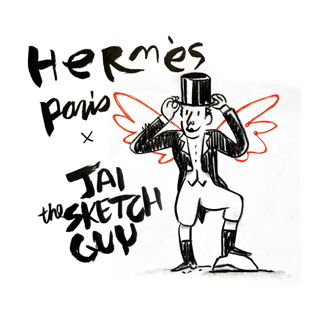 vertiqalco's tweet photo. ✨🙏🏾 Super excited to illustrate for @hermes tonight! I'll be doing festive hat portraits with a classic French editorial flare. Plus, I'll be dressed like the "lad" from their logo in a tailored canvas suit w/ top hat. It's going to be amazing - I'll share more if I can! https://t.co/zGdpxzTfdI