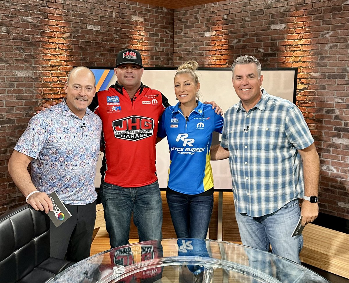 .<a href="/MattHagan_FC/">Matt Hagan</a> and <a href="/LeahPruett_TF/">Leah Pruett</a> kicking off the #SonomaNats with some media in Sacramento! 

#TSRnitro | <a href="/NHRA/">NHRA</a> | <a href="/jhgdriven/">Johnson's Horsepowered Garage</a> | <a href="/RayceRudeenFdn/">Rayce Rudeen Foundation</a> | <a href="/Dodge/">Dodge</a> | <a href="/RaceSonoma/">Sonoma Raceway</a> | <a href="/Studio40Live/">Studio40 Live</a>