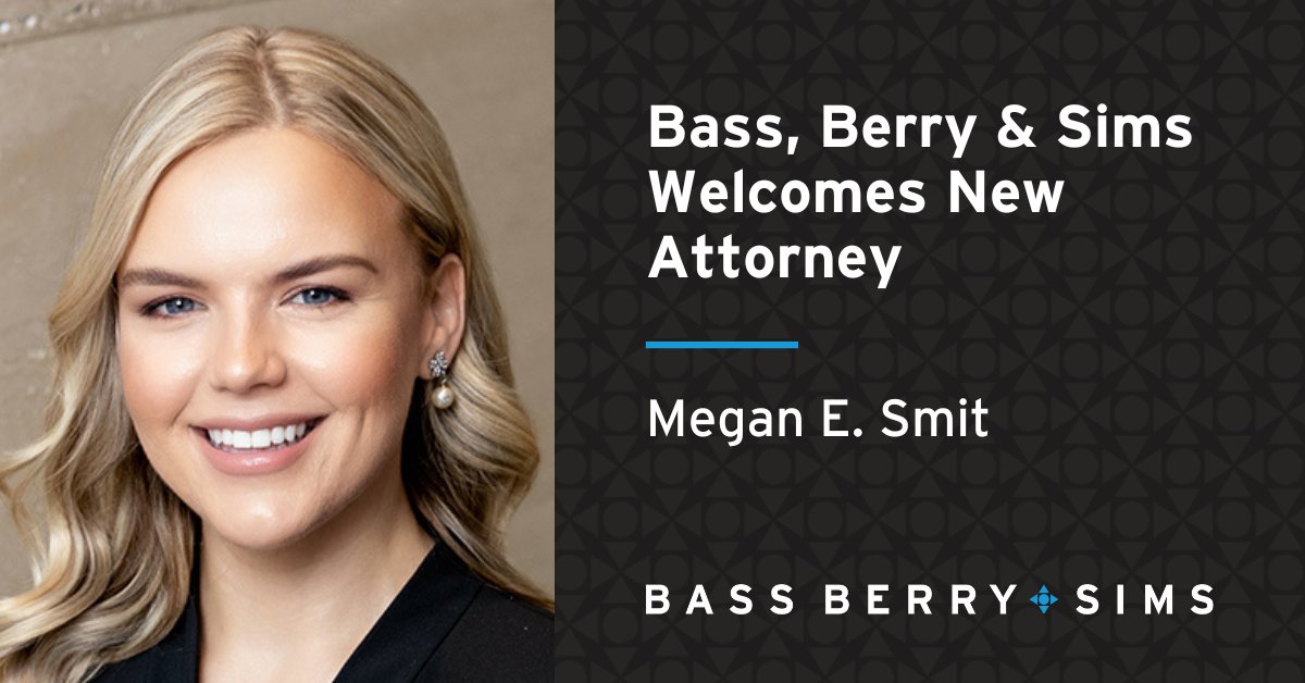 BassBerrySims's tweet photo. We welcome Megan Smit, a graduate of @WashULaw, to our Nashville office. She counsels clients on corporate and securities issues with a focus on mergers and acquisitions. Read more about Megan: https://t.co/OTa9zLYE8n
#BBSBoost https://t.co/68Ag1X1fGK