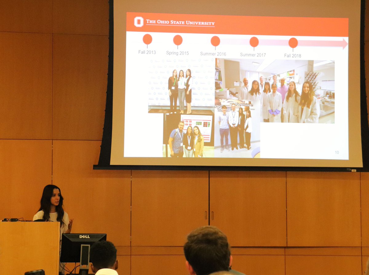 OhioStateBME's tweet image. BUCKEYE REU students did a great job today sharing the research they did this summer with BME faculty at the Consortium Research Symposium! As did BME PhD candidate, Basia Gabela-Zuniga who was the keynote speaker for the event.