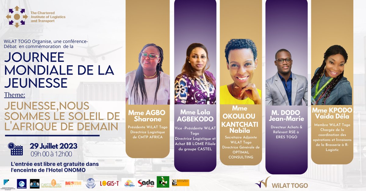 logis_t's tweet photo. Evènement Wilat Togo - Journée Mondiale de la Jeunesse : Jeunesse, nous sommes le soleil de l'Afrique de demain

Avec Mme Sharone Ariane AGBO, Mme Lola Agbekodo, Mme Nabila OKOULOU-KANTCHATI, M. DODO Jean-marie et Mme Vaida Déla Kpodo

#wilat #jeunesse #togo https://t.co/WRDkWXY4uV