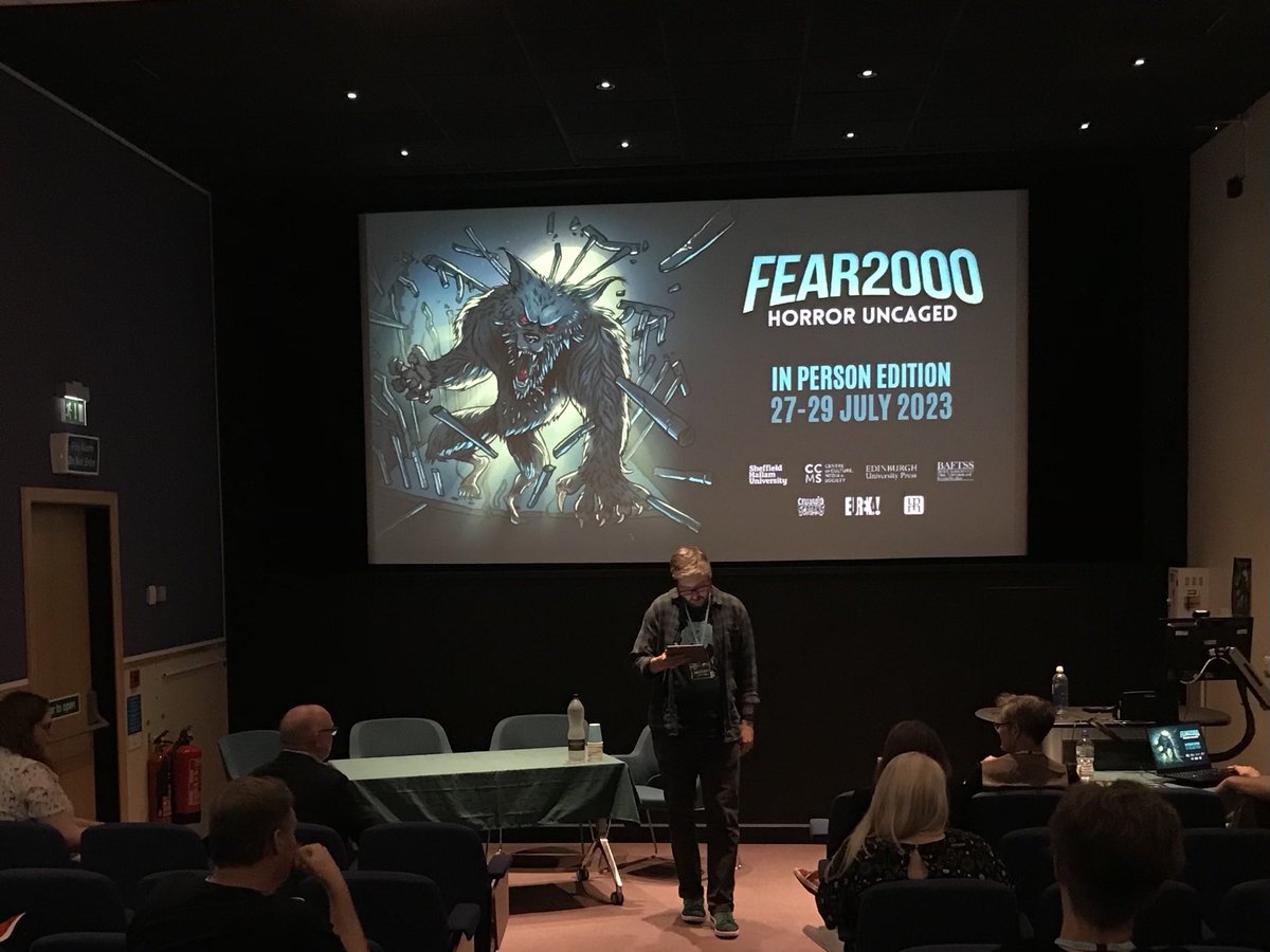 NaturalCinema's tweet photo. Enjoyed papers today ⁦@SHUfear2000⁩ on gender representations in horror, punk horror and gentrification horror - quite an education for the horror novice I am! #fear2000 https://t.co/82PNdObcyd