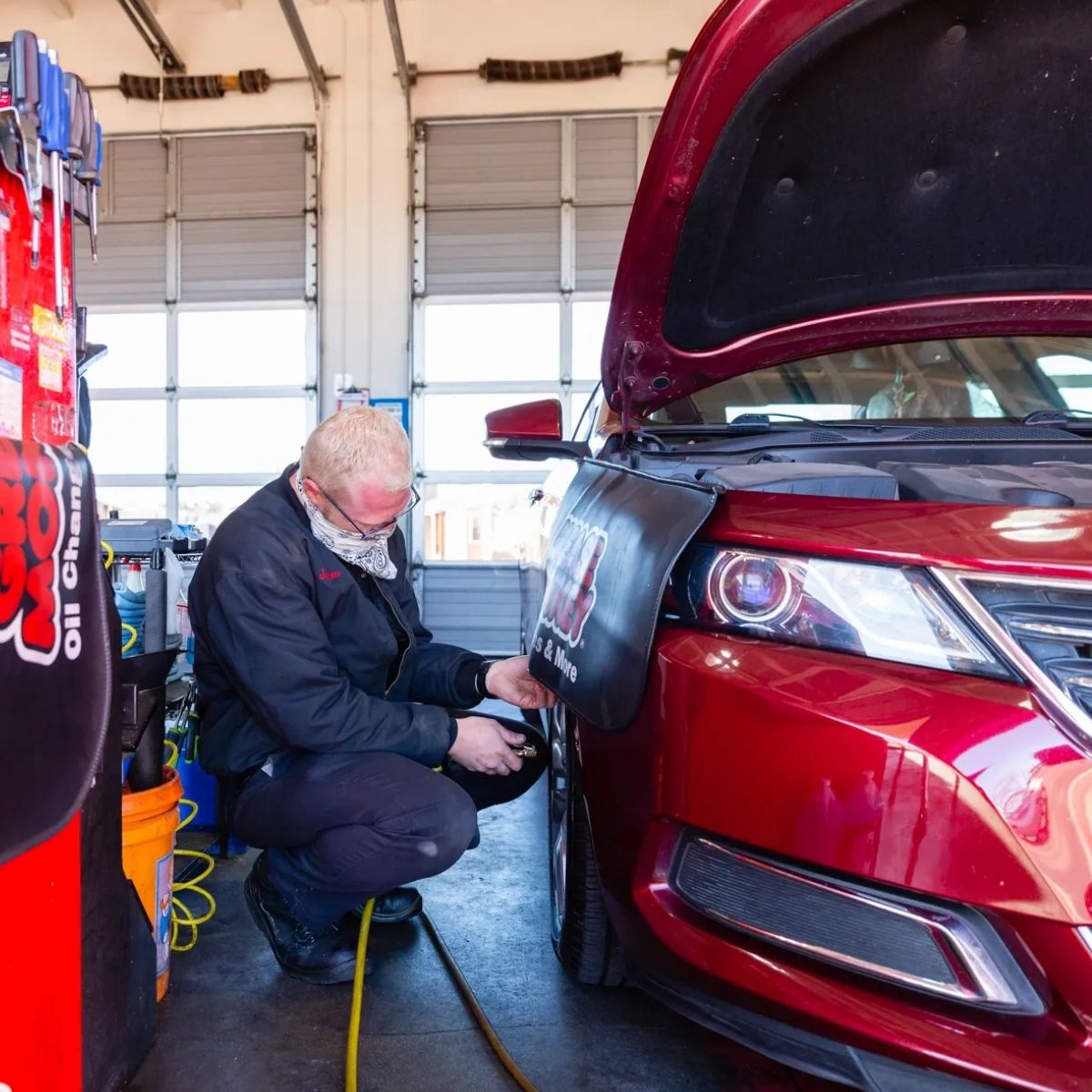 GreaseMonkeyCS's tweet photo. How often do you check your tire pressure? Keeping your tires properly inflated not only improves fuel efficiency, but also extends their lifespan. Let us know if you're due for a tire rotation or need help with any other maintenance tasks! #GreaseMonkey #OilChange #QuickLube https://t.co/uMXzKIlyB0