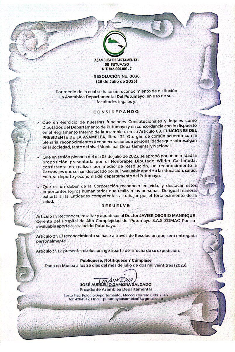 📷📷Nuestro 𝗛𝗼𝘀𝗽𝗶𝘁𝗮𝗹 𝗗𝗲 𝗔𝗹𝘁𝗮 𝗖𝗼𝗺𝗽𝗹𝗲𝗷𝗶𝗱𝗮𝗱📷 el pasado 26 de julio del 2023, recibió un gran reconocimiento📷 por la Asamblea Departamental del Putumayo. 📷
📷Reconocimiento que exalta nuestra labor, como entidad importante en salud en toda la región. 📷