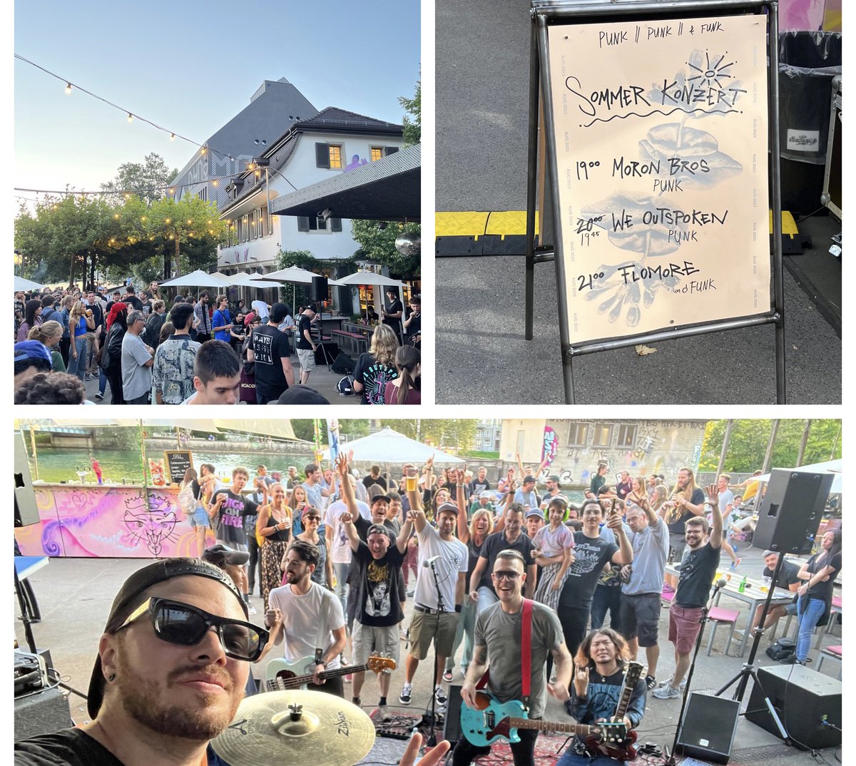 Zurich! That was incredible! We played outside with Moron Bros and Flomore it was incredible. Thanks for having us back. Tomorrow we play in Verona, Italy with Apart of us! @akira_stoneleek
