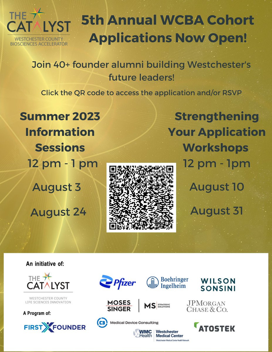 CountyWcba's tweet photo. Attention healthcare innovators! @countywcba is the first and only six-month biotech accelerator for first-time founders. Connect with industry experts, raise funds, and join a thriving community. Join our info session to learn more! Register now: https://t.co/bSNKodGVa8 https://t.co/nYFd8PHdJd
