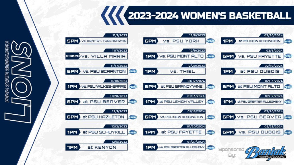 PSUSHAthletics's tweet photo. Shenango Basketball Releases 2023-2024 Schedules.

For more information, read the full release here: https://t.co/NhILX1ZUYz https://t.co/vifySopaQi