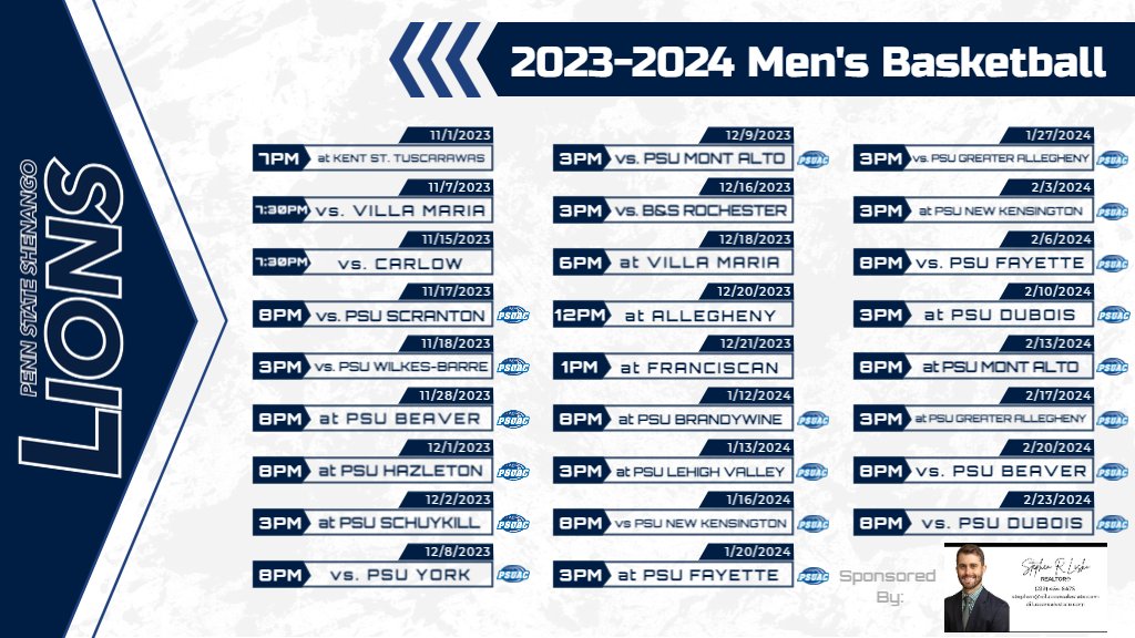 PSUSHAthletics's tweet photo. Shenango Basketball Releases 2023-2024 Schedules.

For more information, read the full release here: https://t.co/NhILX1ZUYz https://t.co/vifySopaQi