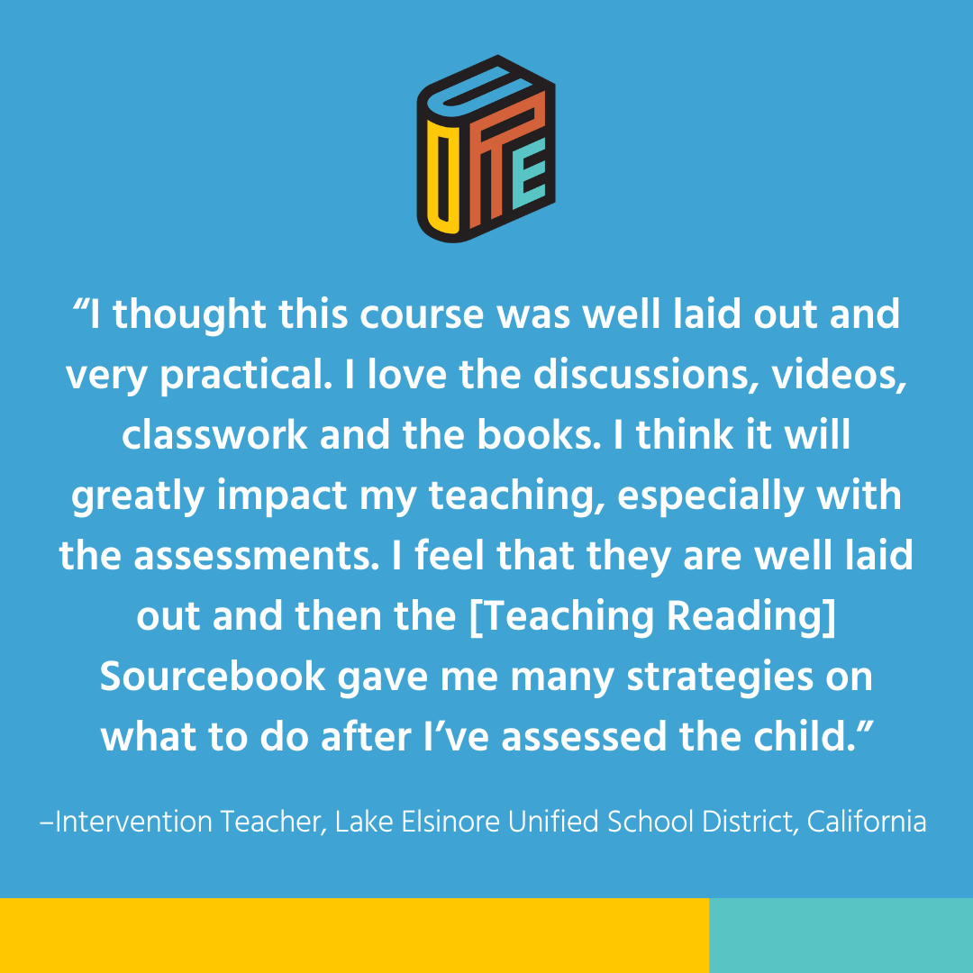 COREInc's tweet photo. This intervention #teacher from Lake Elsinore School District felt that CORE's Online Elementary Reading Academy was going to make a positive impact on their teaching and gave a shoutout to our Sourcebook as well! https://t.co/FZfuDV4wcc #ReadingPD #Education https://t.co/gwEkhW5XCm