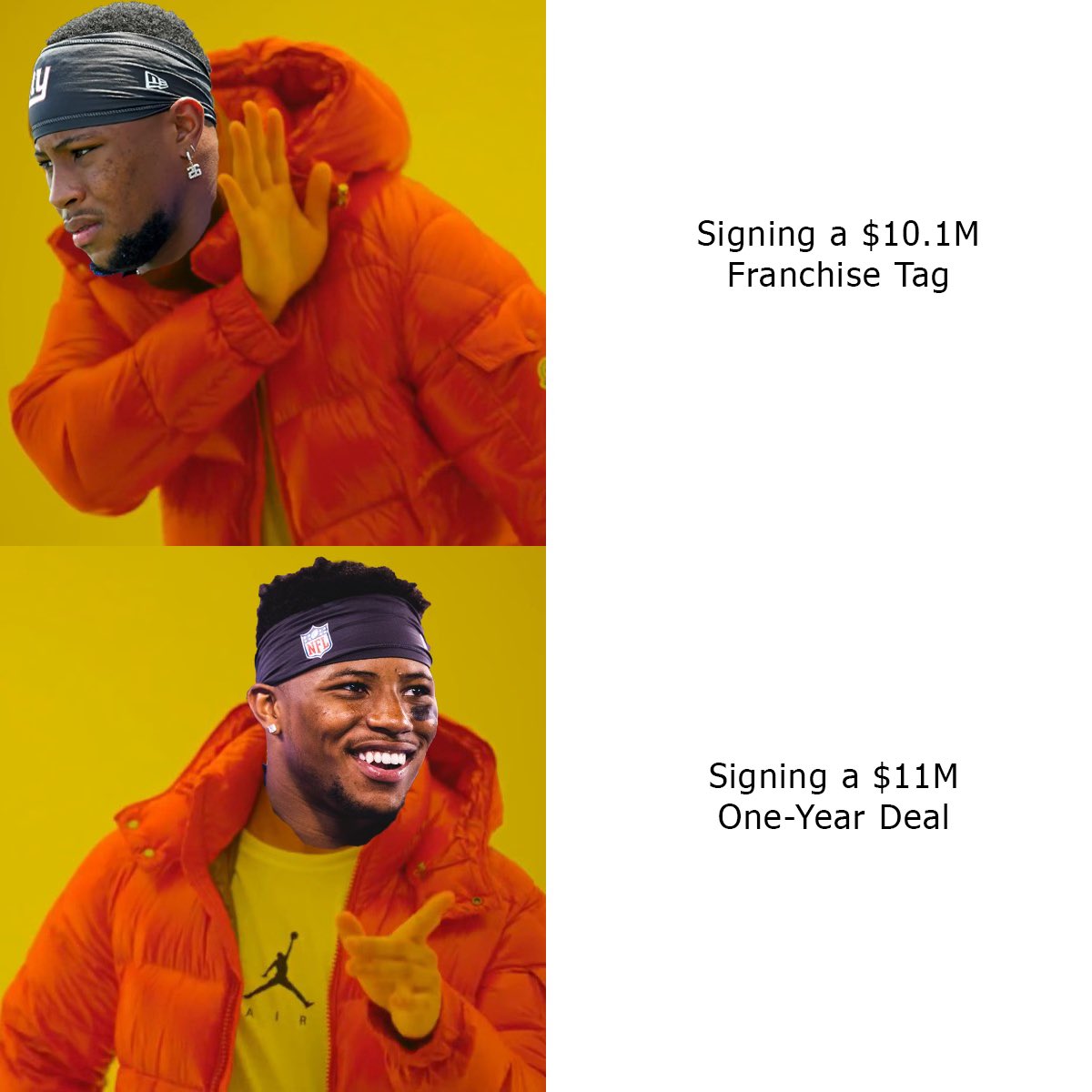 JustForChirps's tweet photo. Did Saquon make the right decision to end his hold out? 

Checkout our takes on episode 20, it is live now!!!

https://t.co/xztsZ2GFzf https://t.co/dTpNYnoVmA