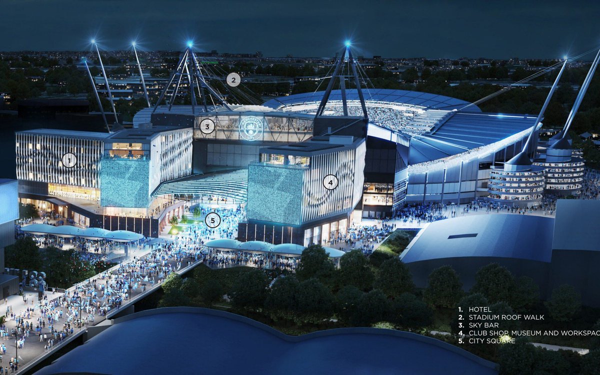 DeadlineDayLive's tweet image. 🚨 This is what Manchester City’s redeveloped Etihad Stadium is expected to look like when it is completed. 🏟️✅

(📸 @TeleFootball)