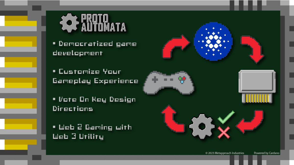 ProtoAutomata's tweet image. 🦾Proto Automata aims to democratize game development by creating a #DAO system on #Cardano!

🤖The DAO will utilize digital assets as a voting mechanism throughout the game development process.

✅See more about our plan in our #ProjectCatalyst proposal
cardano.ideascale.com/c/idea/107152