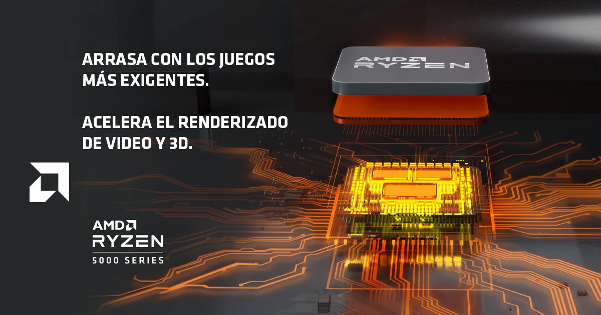Con los Procesadores AMD Ryzen™ Serie 5000 y su arquitectura “Zen 3” para #gamers y #creadores de contenido, las ​posibilidades son infinitas. Juega los mejores títulos AAA y renderiza a máxima velocidad, con un poder de procesamiento que no conoce límites. 🤠🎯 #AMD #Ryzen