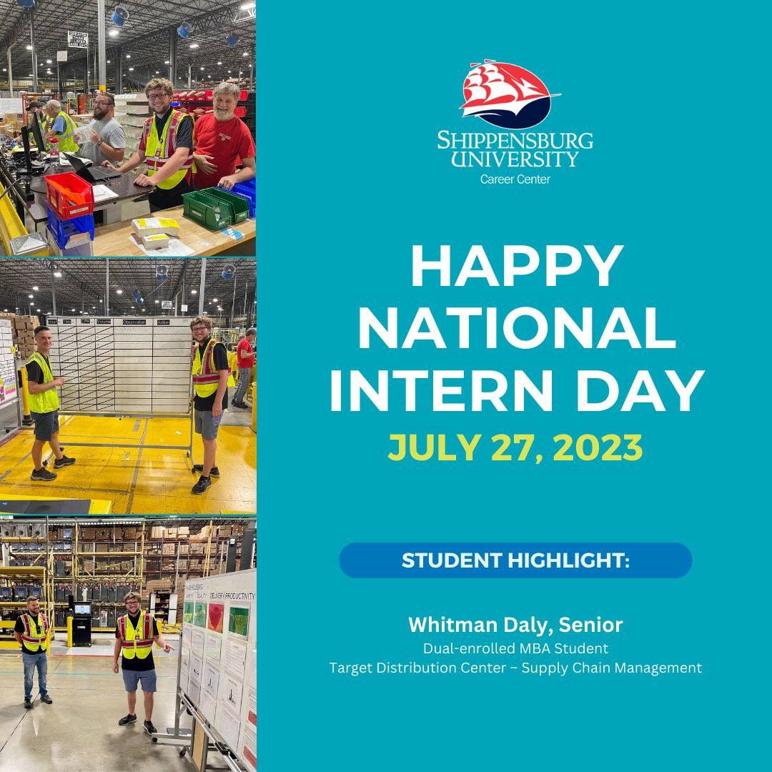 ShipCareer's tweet photo. #HappyInternDay! ๐ Thank you to all the ambitious interns for your hard work and dedication. #shipisit
More info @shippensburgU 's Internship and Experiential Learning Program: https://t.co/XXFgm1qI7y
๐ค: SU Interns highlighted @JLGIndustries | @Target | #ClarkAssociates https://t.co/U5u5yYCvU4