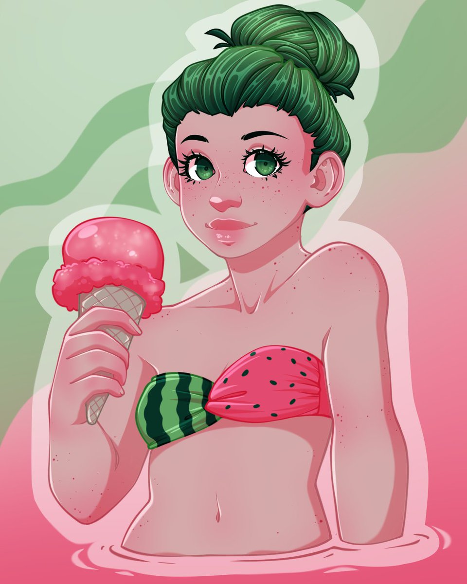 Threadwingart's tweet photo. 🍧 𝓦𝓪𝓽𝓮𝓻𝓶𝓮𝓵𝓸𝓷 𝓢𝓸𝓻𝓫𝓮𝓽 🍉

Did a random Color Palette challenge with @creative_carrah on Twitch last week! I struggled SO MUCH with these colors but I really think the end result turned out pretty awesome! https://t.co/3lRY8g9EGj