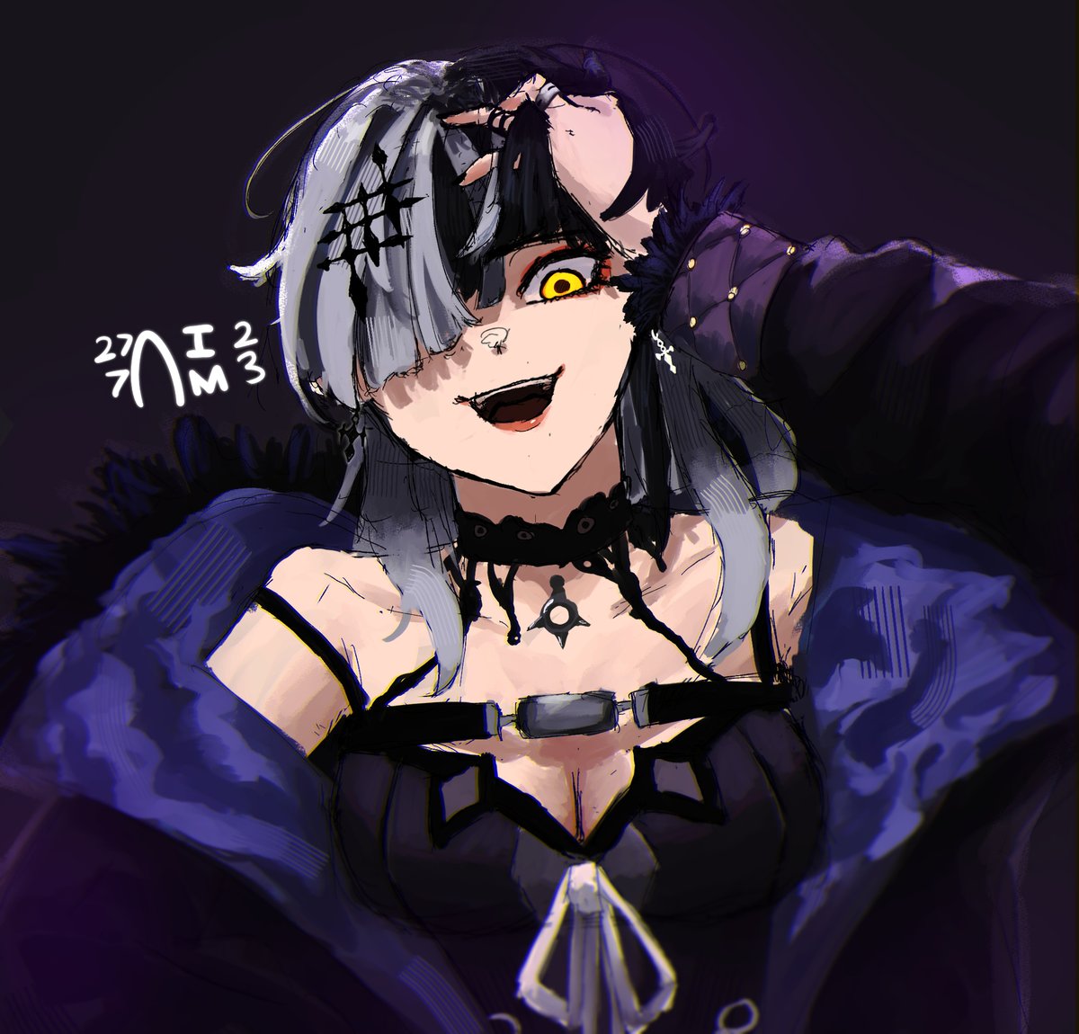 nimuraart's tweet photo. #holoAdvent #ShiorinSketch 
Yandere energy got me hooked.
So excited for her debut! https://t.co/OCQbqO4h7s