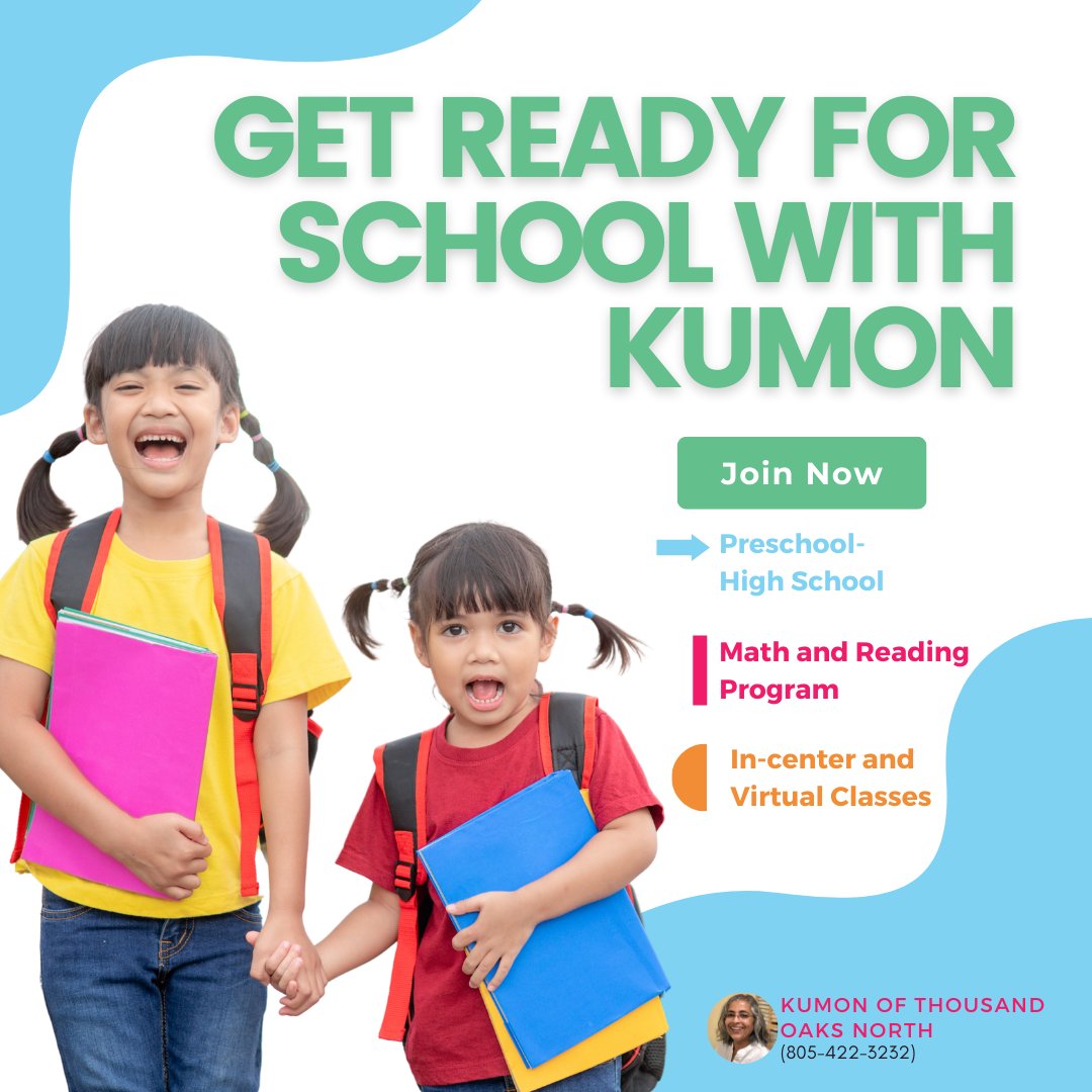 Learn how to achieve success in school with Kumon! We offer programs for all ages and levels, so stop by or give us a call today.
.
.
.
#kumonofthousandoaks #kumoncenter #kumonthousandoaksnorth
#venturacounty #newburypark #oakpark #agourahills #westlake #langranch #woodranch...