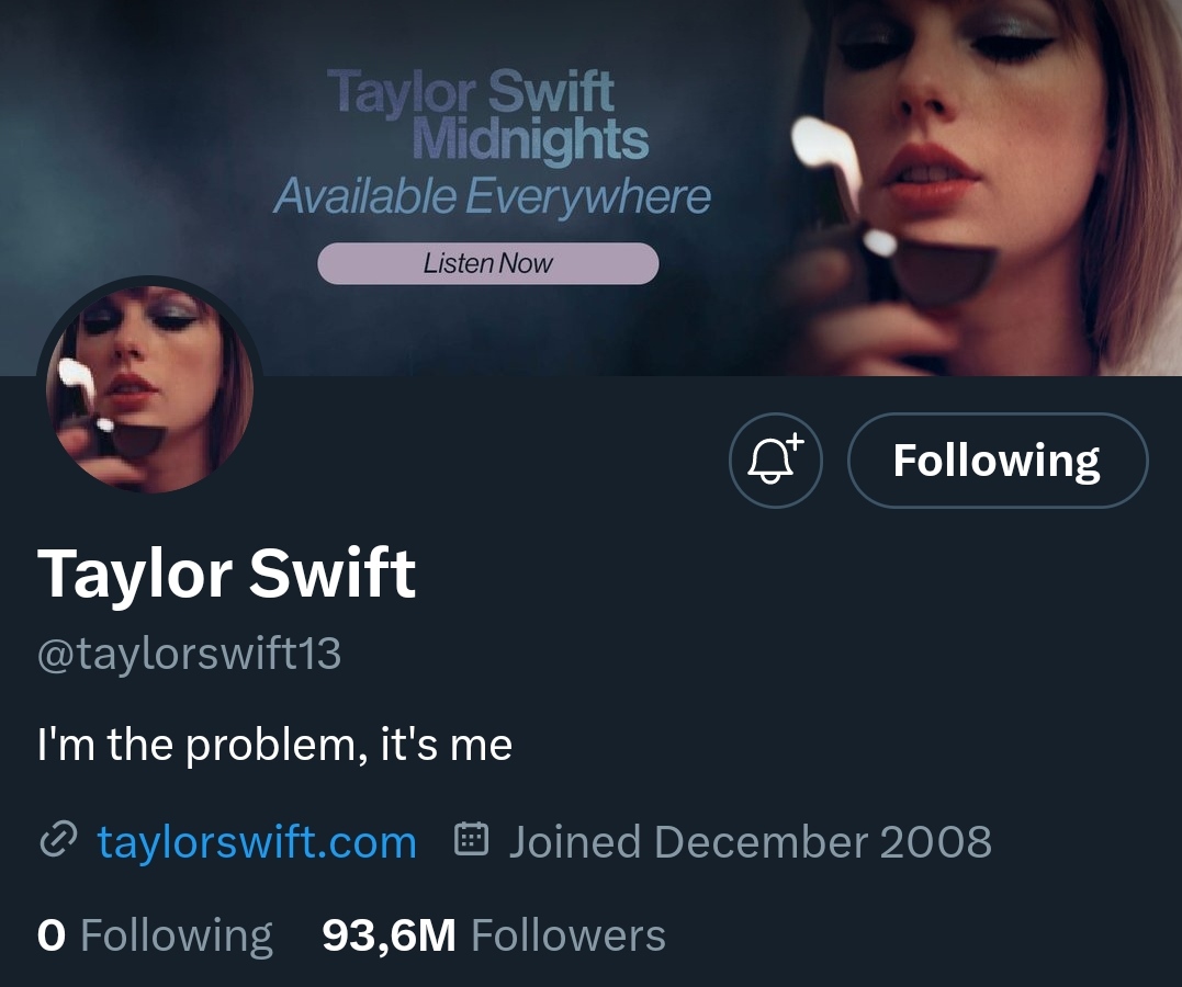 TheSwiftSociety's tweet photo. 📲| @TaylorSwift13 has changed back her social media layouts to "Midnights" https://t.co/3crkUm21vj