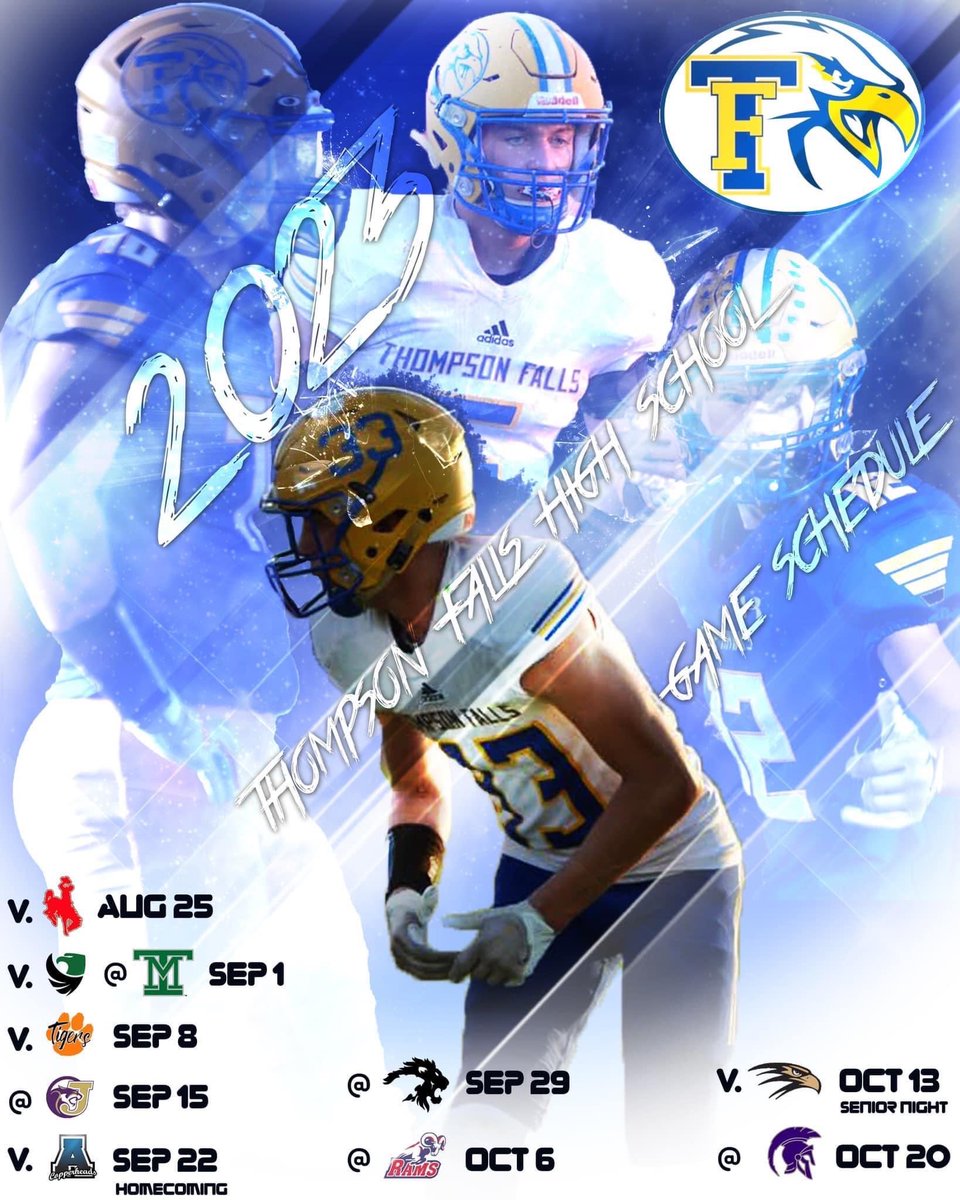 Thompson Falls High School football schedule 2023. #RollFlock🐥