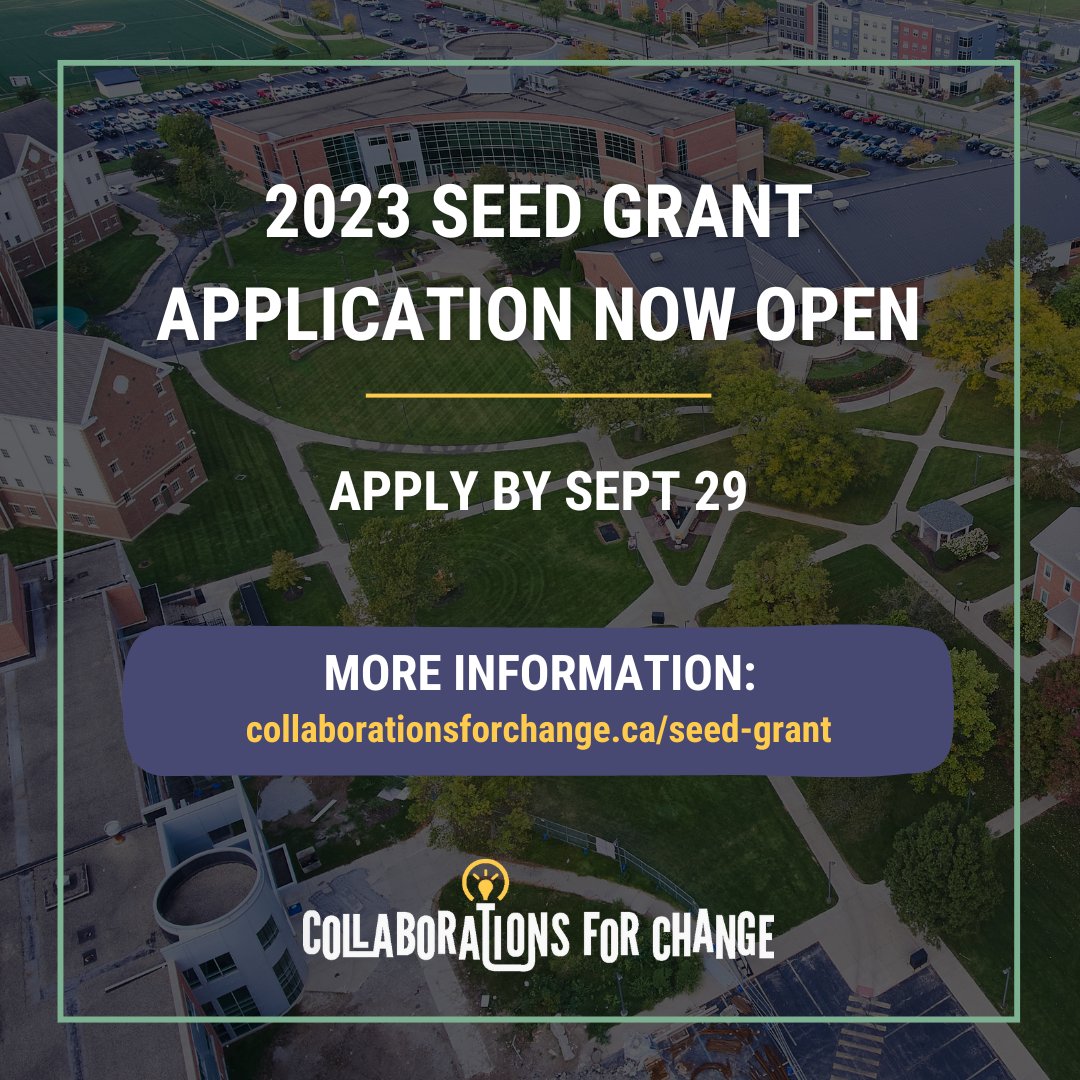 Applications for our #SeedGrant are now open! Do you have a project in mind to create change in the area of student #mentalhealth at #postsecondary institutions? Visit collaborationsforchange.ca/seed-grant/ for more info.