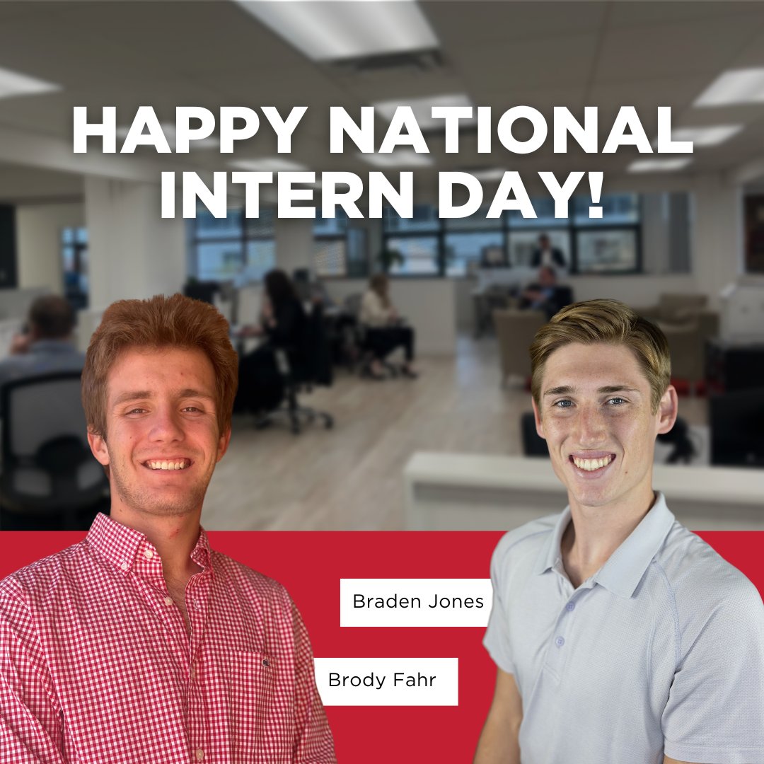 comgrouplr's tweet photo. 🎉Happy #NationalInternDay🎉 Today, we celebrate our phenomenal #interns, Braden Jones and Brody Fahr, who have brought a fresh wave of energy and innovation to #ComGroup. Learn more about these rising stars and our dynamic #internship program here: https://t.co/rbs3v7prP2 https://t.co/bkB1X34F94
