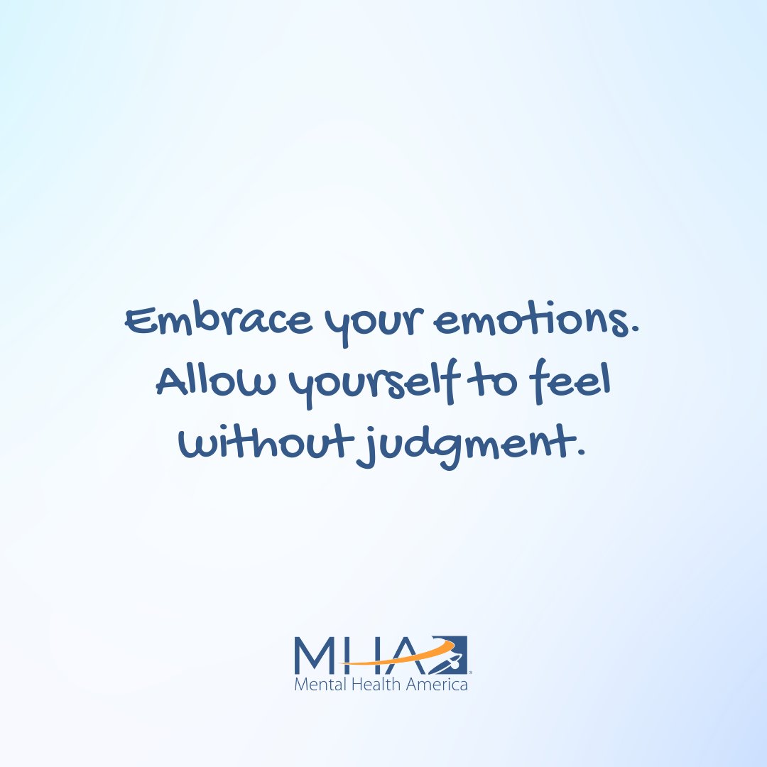 Our #emotions can be overwhelming sometimes. We might feel tempted to just avoid them altogether. Instead, try giving yourself the space (and grace) to feel without judgment. 💙

Learn more about emotional awareness and find resources: bit.ly/3HIpj30