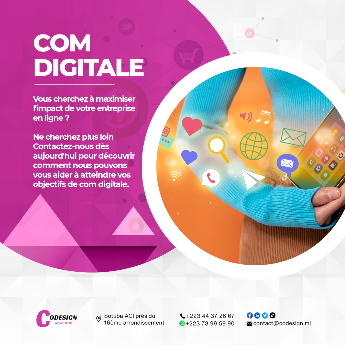 Codesign_tec's tweet image. Pour une communication digitale impactante ne cherchez plus loin contactez-nous dès maintenant et découvrir comment nous vous aiderons a atteindre vos objectifs 😉😁🥰 !!!

#comdigital #strategiedigital #webmarketing #formationtech