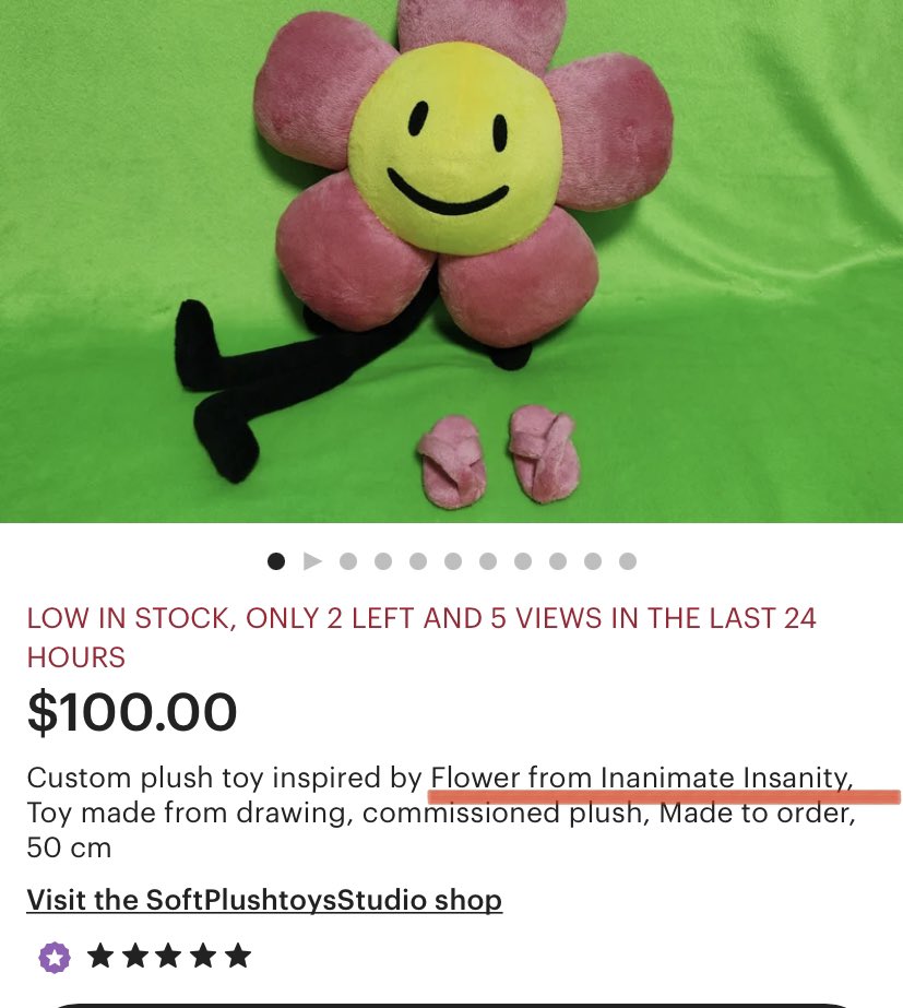 Undertale Inspired Flowey Plush Handmade Soft Plushie 7 in 