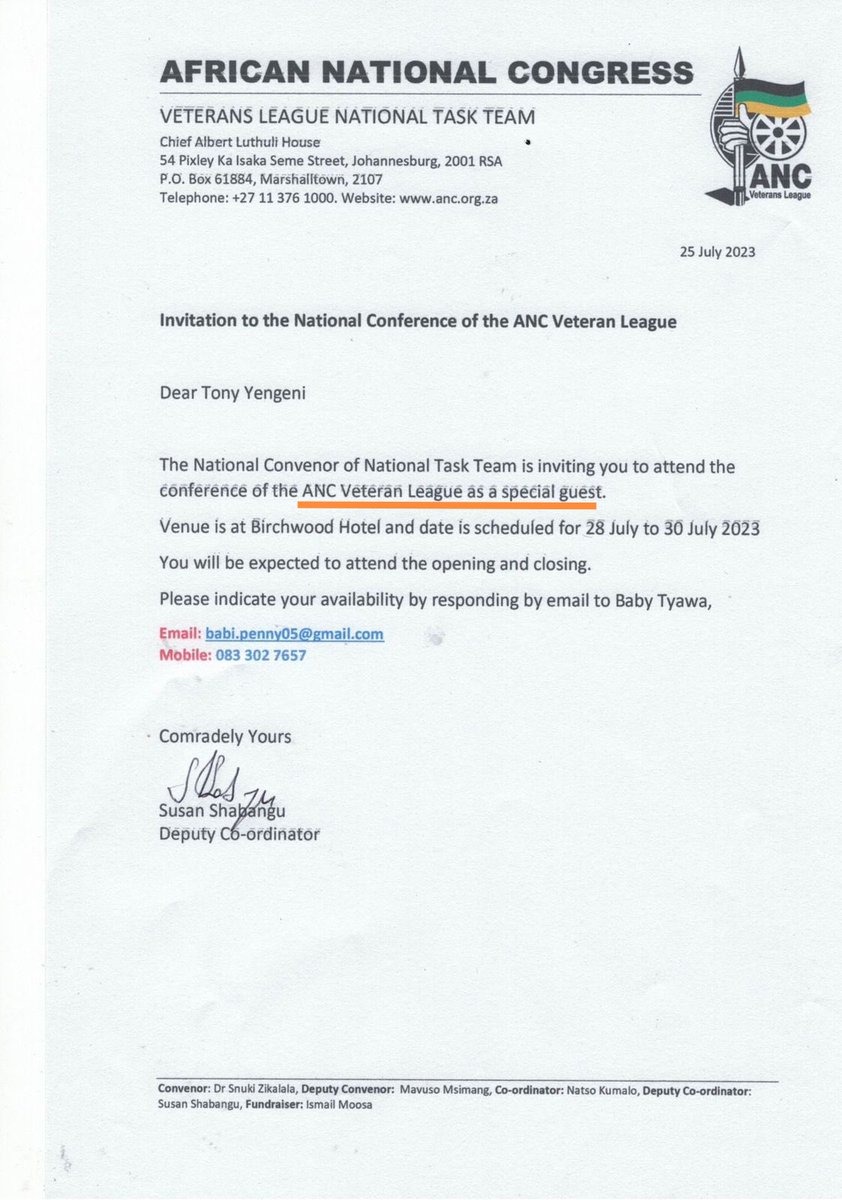 WatuJayP's tweet photo. Tony Yengeni invited as a "special guest" to the opening and closing of the conference 😀

Tony Yengeni is not a delegate at the National Conference of ANC Veterans League 

It just doesn't stop raining stones for #RETForces https://t.co/YIMMHJuxJI