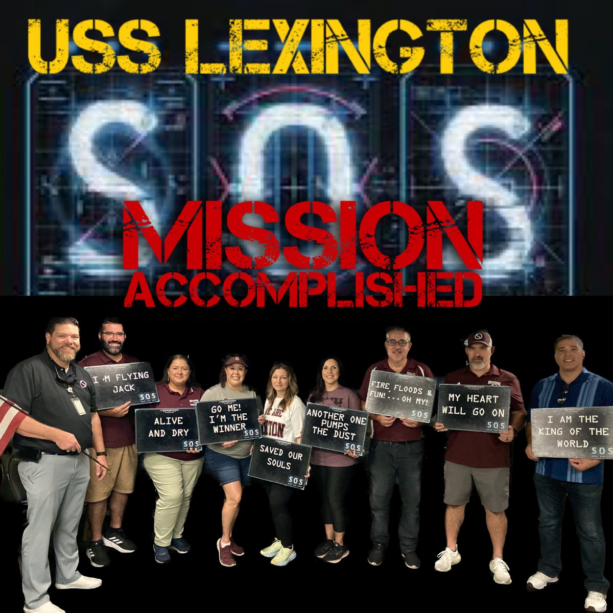 SintonISD's tweet photo. It was “all hands on deck” for our @SintonISD Administration on the USS Lexington in Corpus Christi! The crew participated in an action packed team building activity called “Save Our Ship”. How did they do? THEY’RE SINTON PIRATES! Heck yes, they saved the ship!
GO PIRATES!🏴‍☠️ https://t.co/DSOOtBZPW1